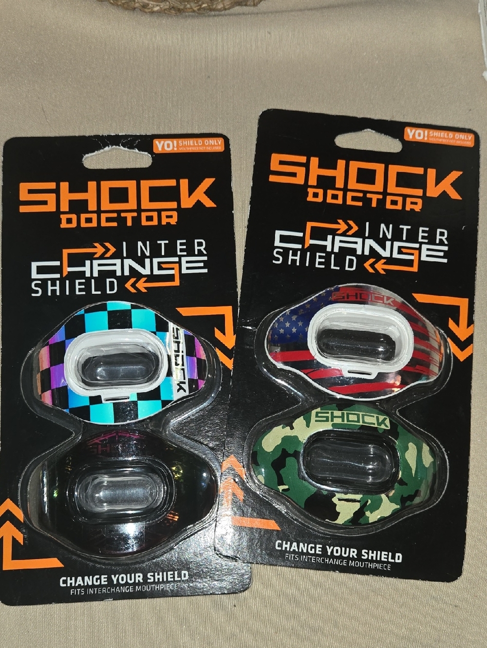 4 Pack Shock Doctor Interchange Mouthpiece Shields - Multi-Color Set